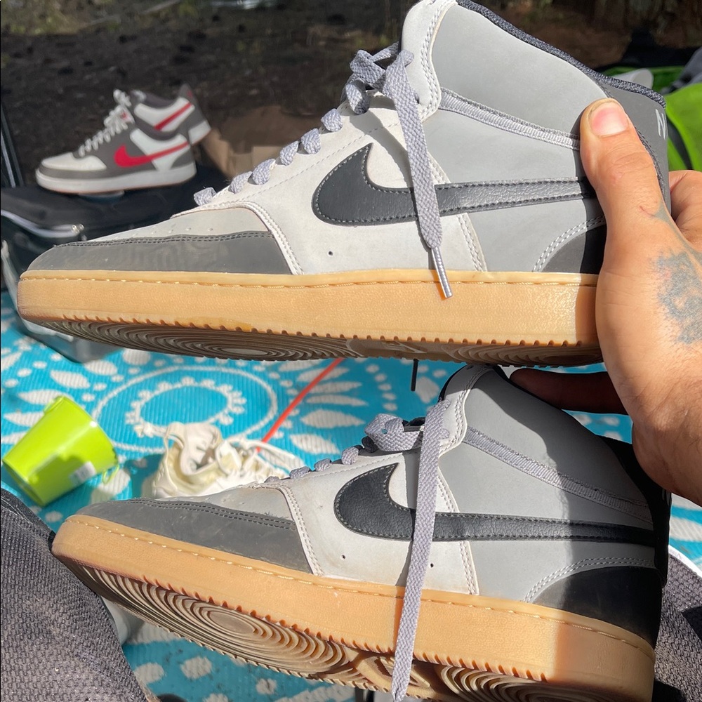 Nike Gray and Black Sneakers with Gum Sole